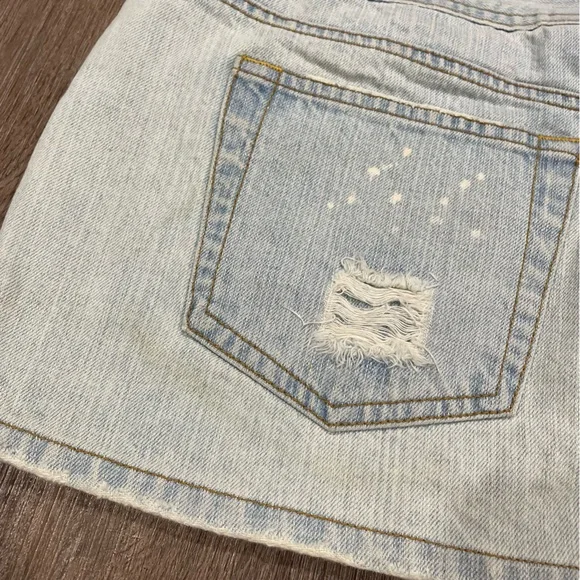 Bongo Y2K Light Wash Denim Mini Skirt Size 17 90s 2000s - Picture 11 of 11